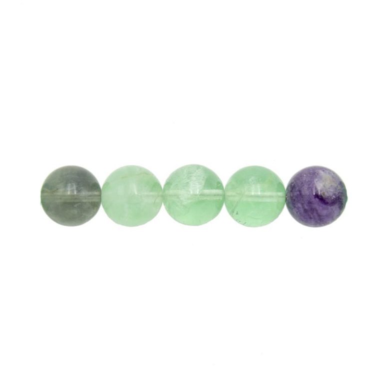 perle ronde fluorite multicolore 12mm