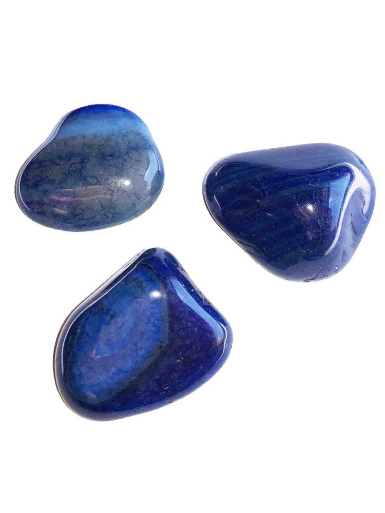 pierre roulée agate bleue