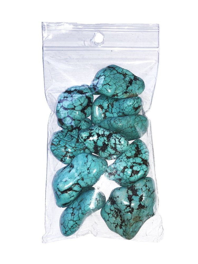 sachet turquoise stabilisée pierres roulées 250grs