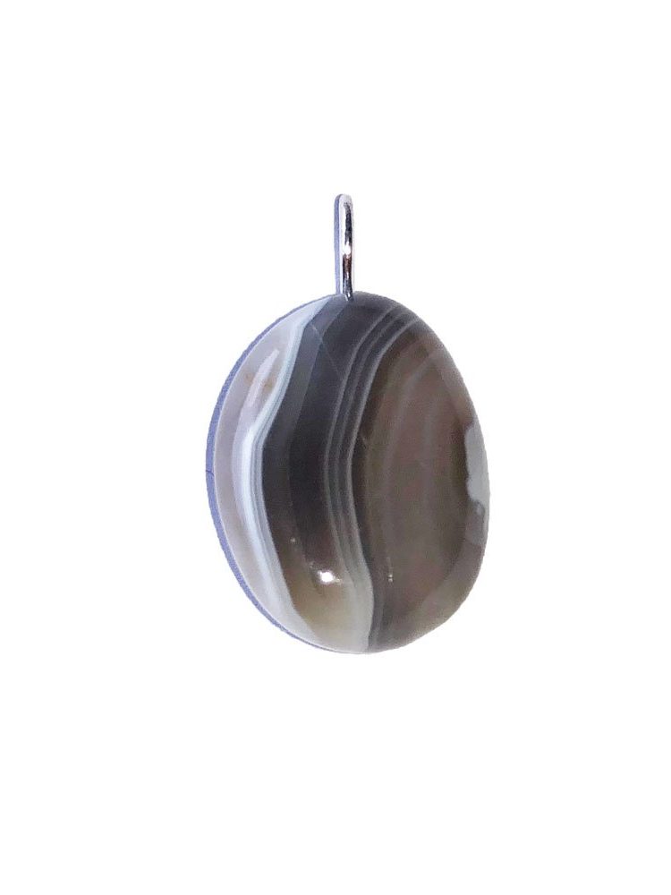 pendentif agate botswana pierre roulee