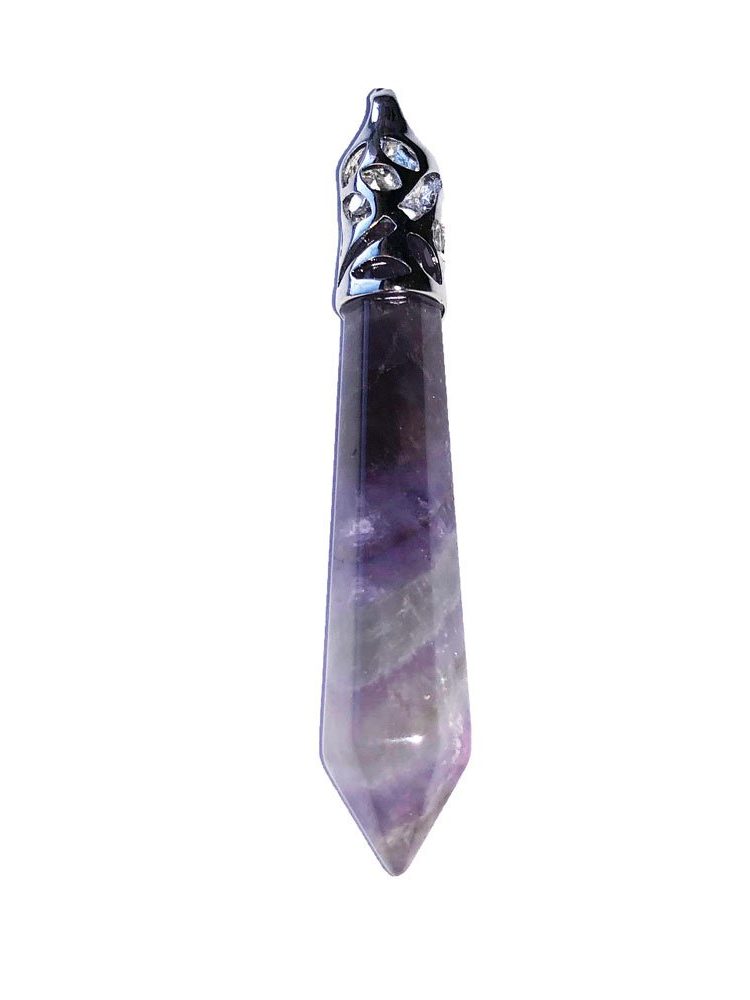 pendentif amethyste pointe longue