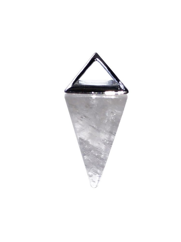 pendentif cristal de roche pyramide argent