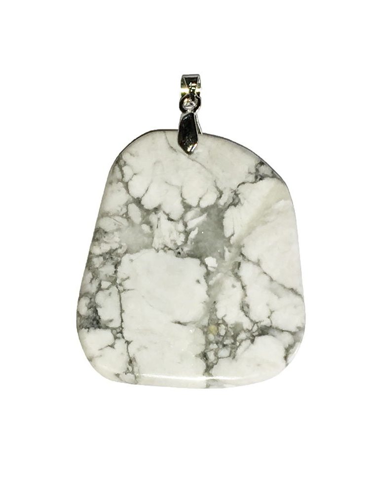 pendentif howlite pierre plate