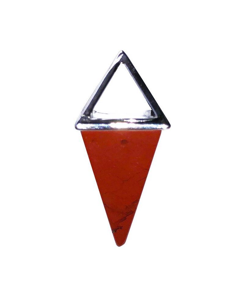 pendentif jaspe rouge pyramide argent
