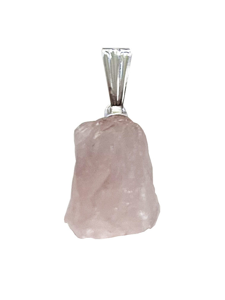 pendentif quartz rose pierre brute