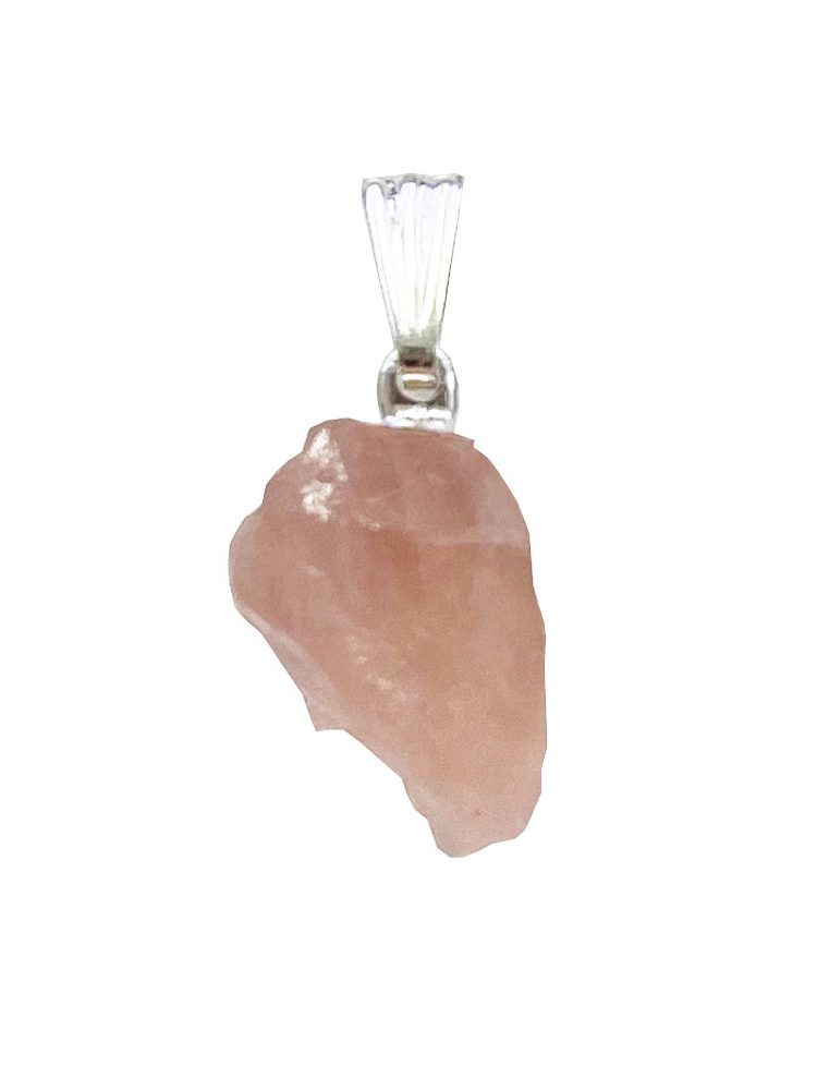 pendentif quartz rose pierre brute