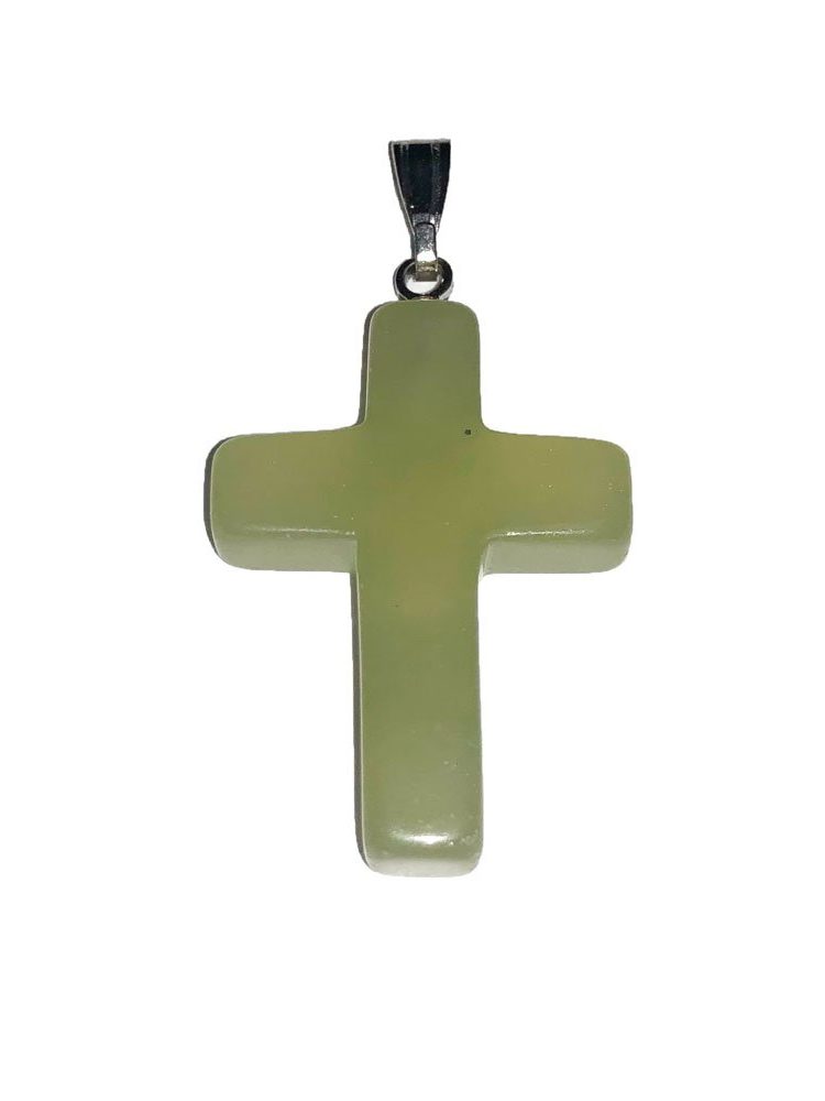 pendentif jade vert croix