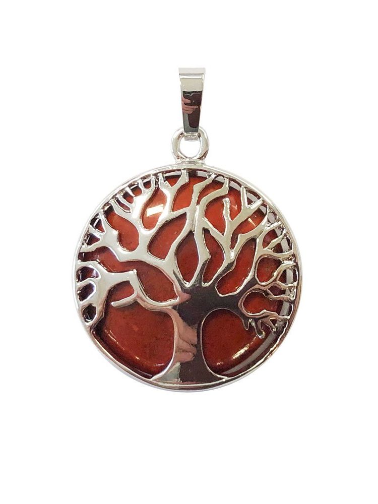 pendentif jaspe rouge arbre de vie