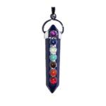 pendentif lapis lazuli 7 chakras pointe longue