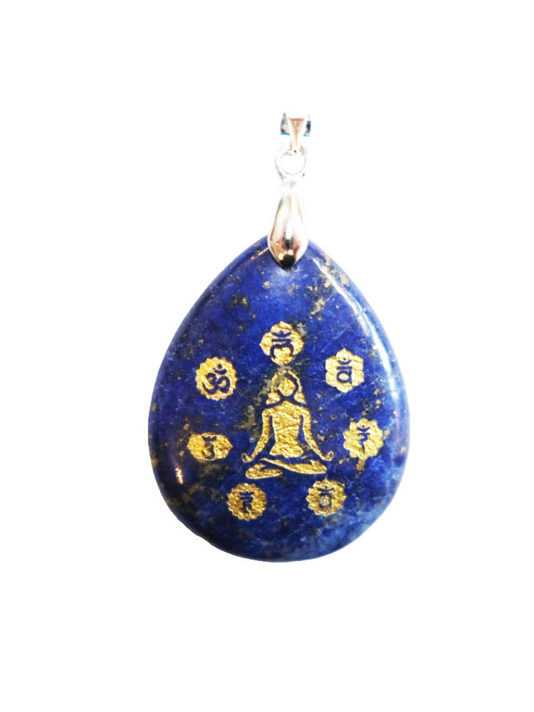 pendentif lapis lazuli yoga 7 chakras