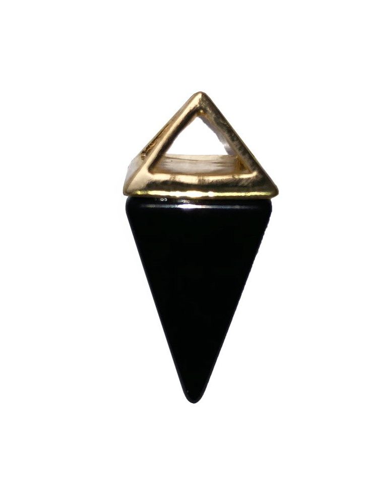 pendentif onyx pyramide or