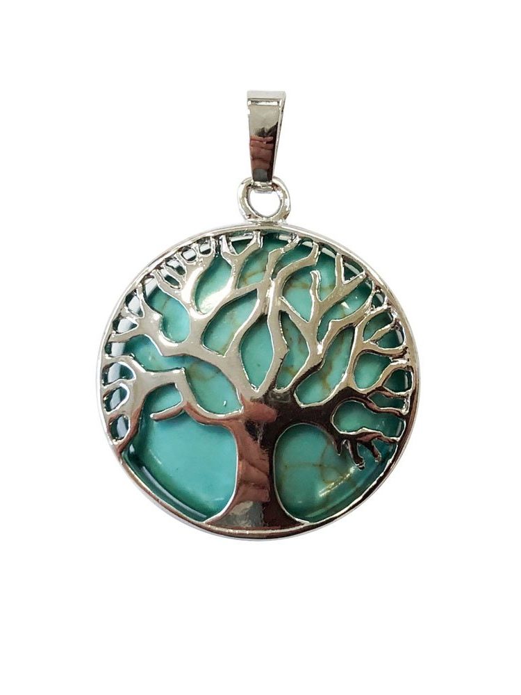 pendentif turquoise stabilisée arbre de vie