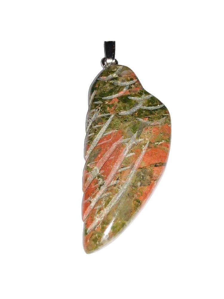 pendentif unakite aile d'ange