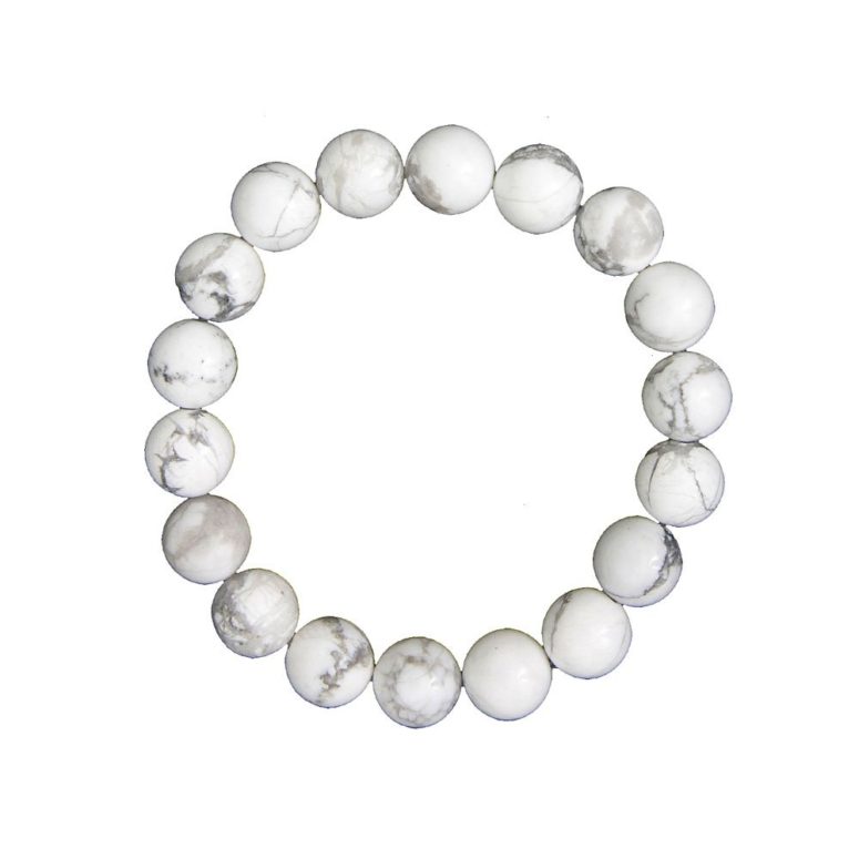 bracelet howlite pierres boules 10mm
