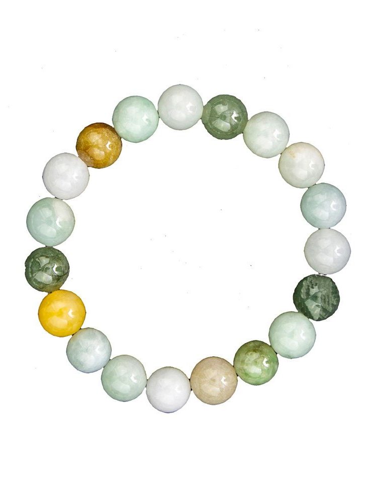 bracelet jade vert pierres boules 10mm