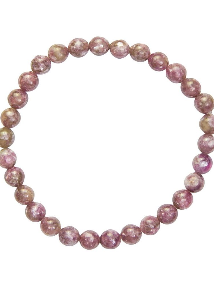 bracelet tourmaline rose pierres boules 6mm