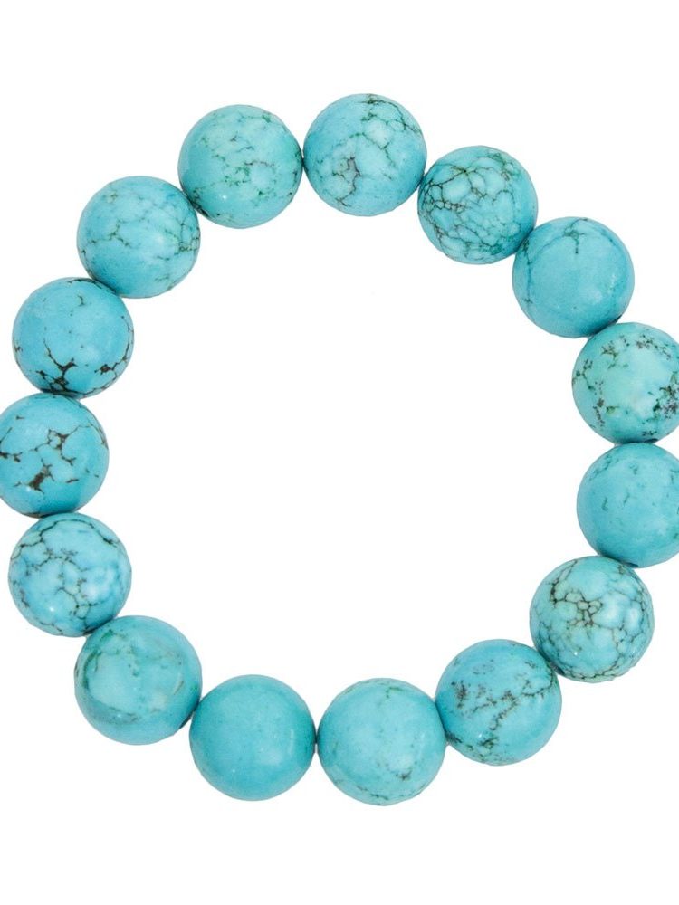 bracelet turquoise pierres boules 12mm