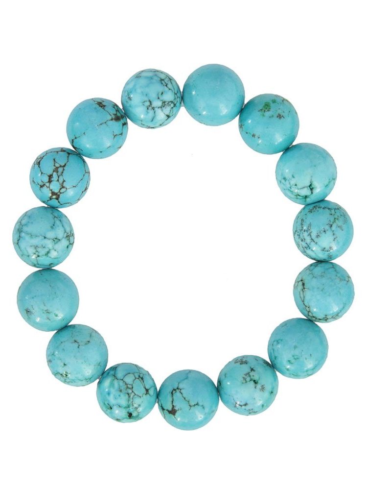 bracelet turquoise pierres boules 12mm