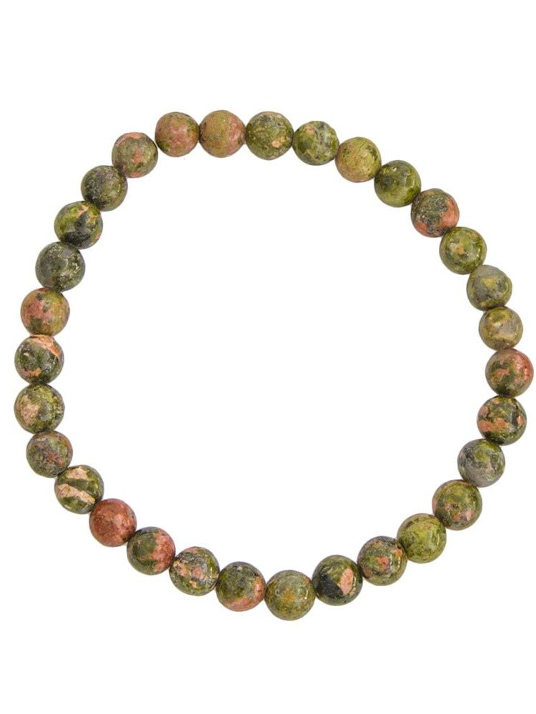 Bracelet unakite pierres boules 6mm