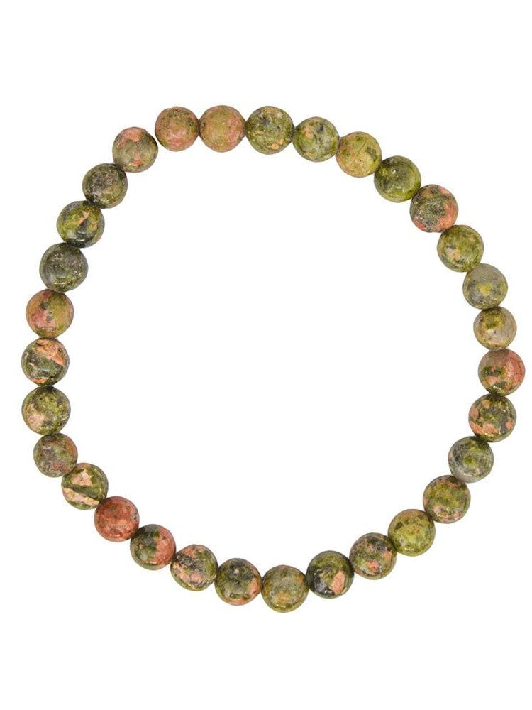 Bracelet unakite pierres boules 6mm