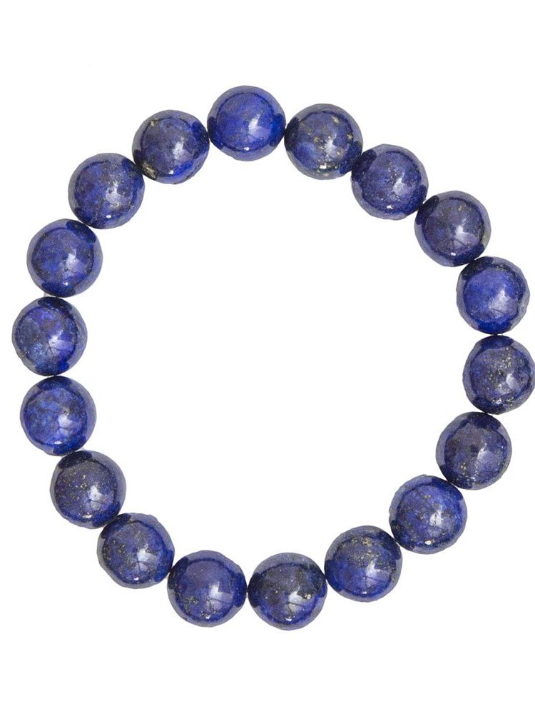 bracelet lapis lazuli pierres boules 10mm
