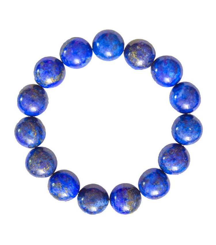 bracelet lapis-lazuli pierres boules 12mm