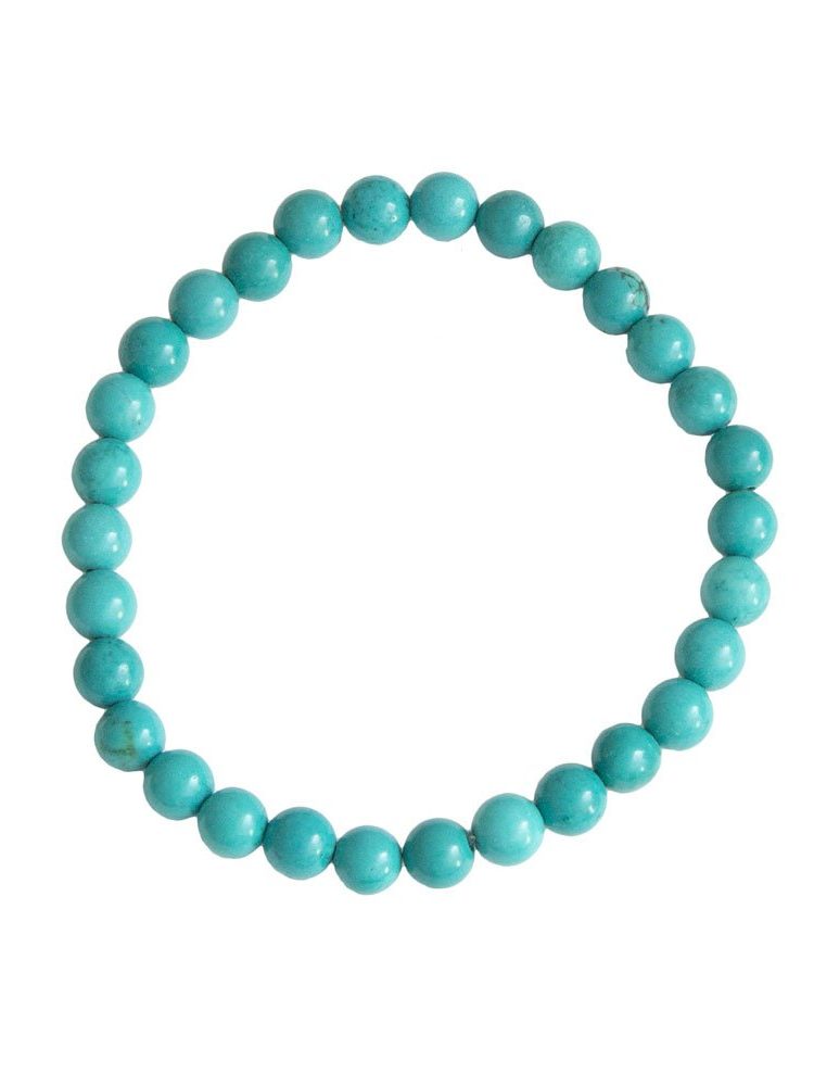 bracelet turquoise pierres boules 6mm