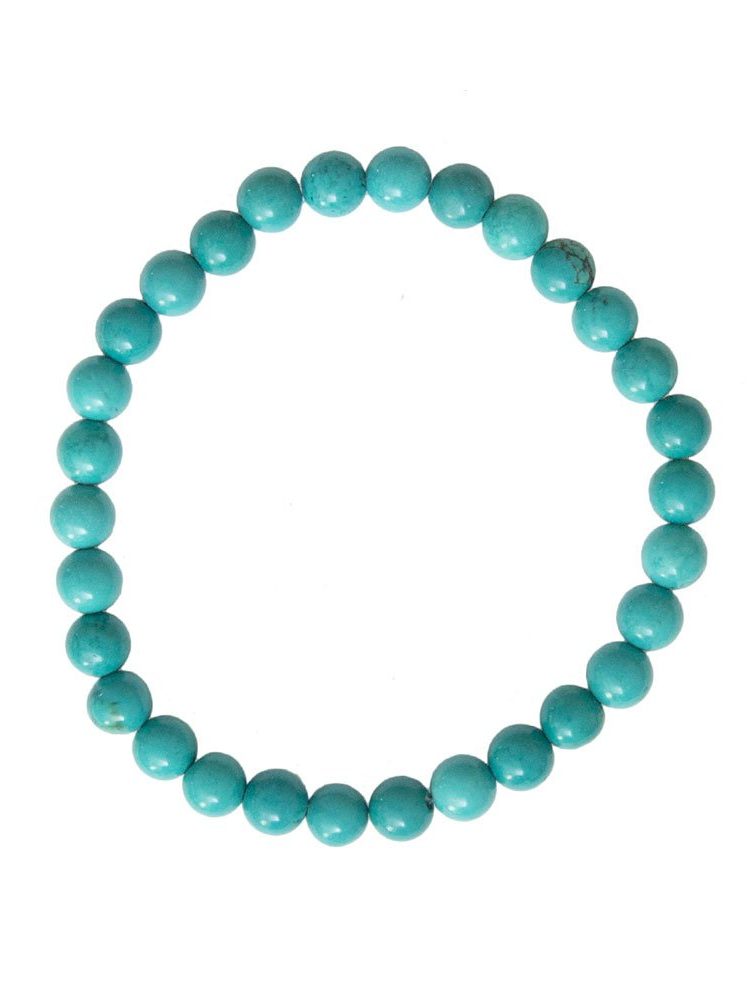 bracelet turquoise pierres boules 6mm