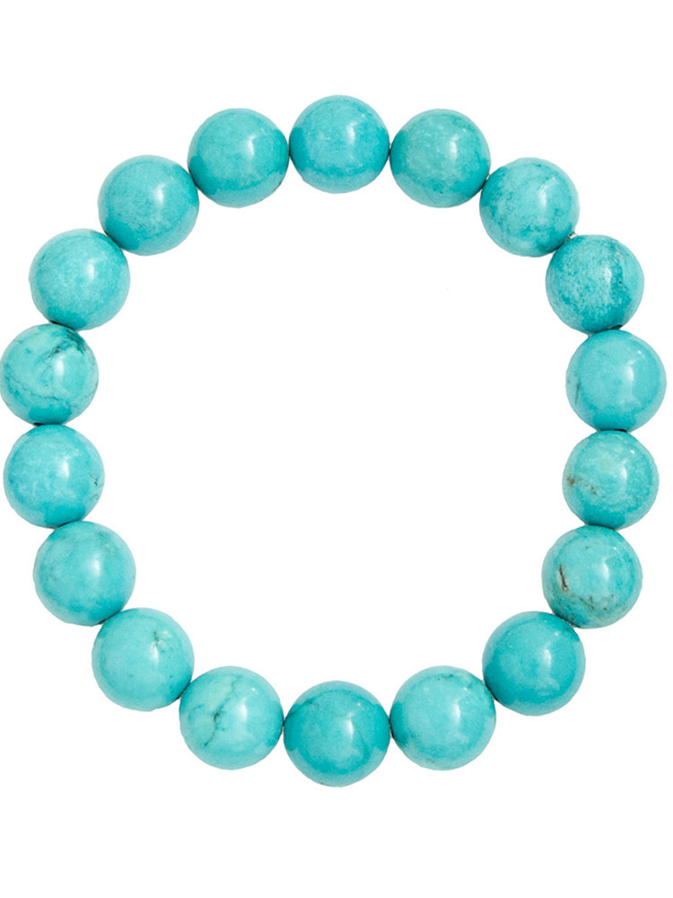 bracelet turquoise pierres boules 10mm