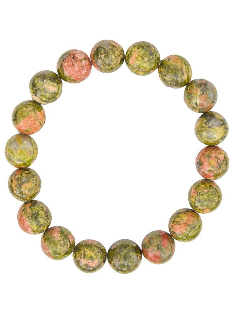 bracelet unakite pierres boules 10mm